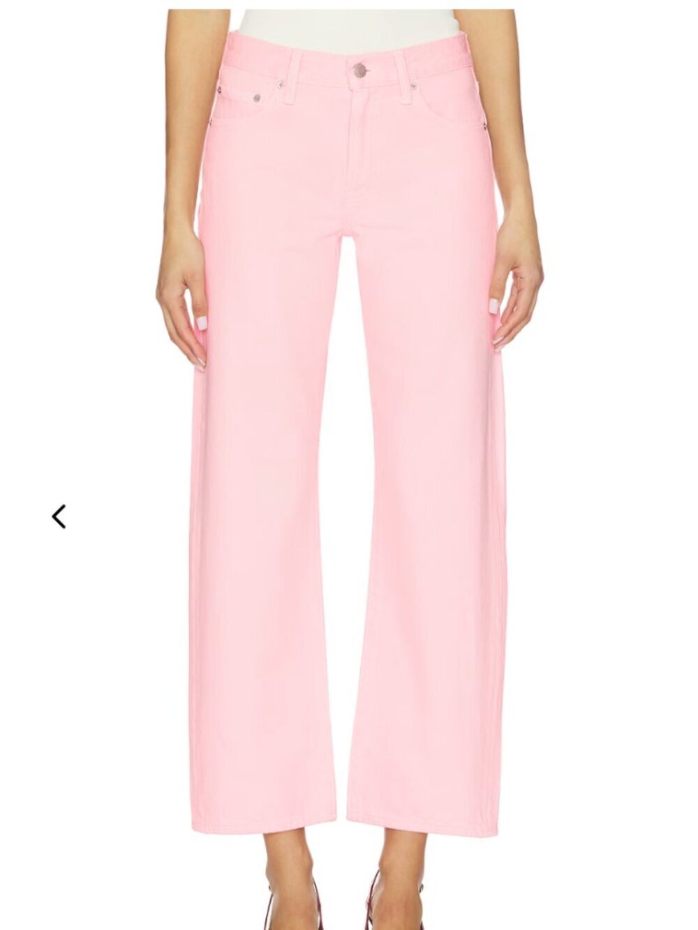 PISTOLA Lexi Mid Rise Bowed Straight Jeans in Blush size 27